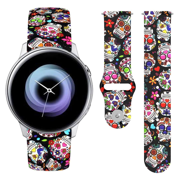 20mm Reverse Buckle Printed Silicone Strap