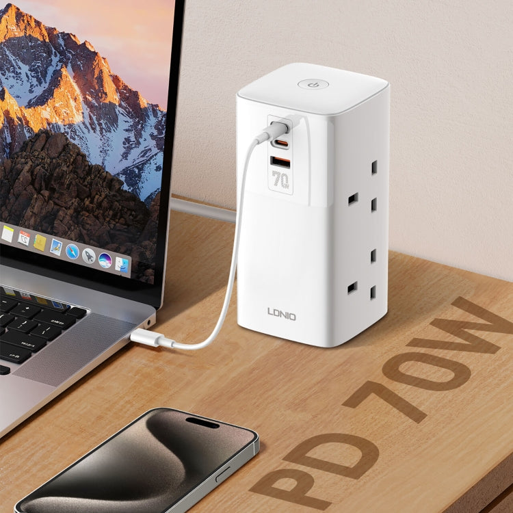 LDNIO SC4396 70W Desktop Multi-function GaN Desktop Charger 2AC, 1U, 2C with 1 Socket — view 6