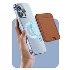 Phone Holder MagSafe Leather Card Bag, Two-fold Rotating