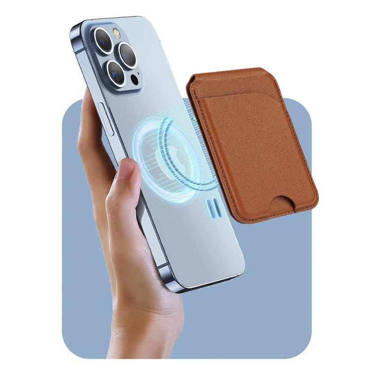 Phone Holder MagSafe Leather Card Bag, Two-fold Rotating