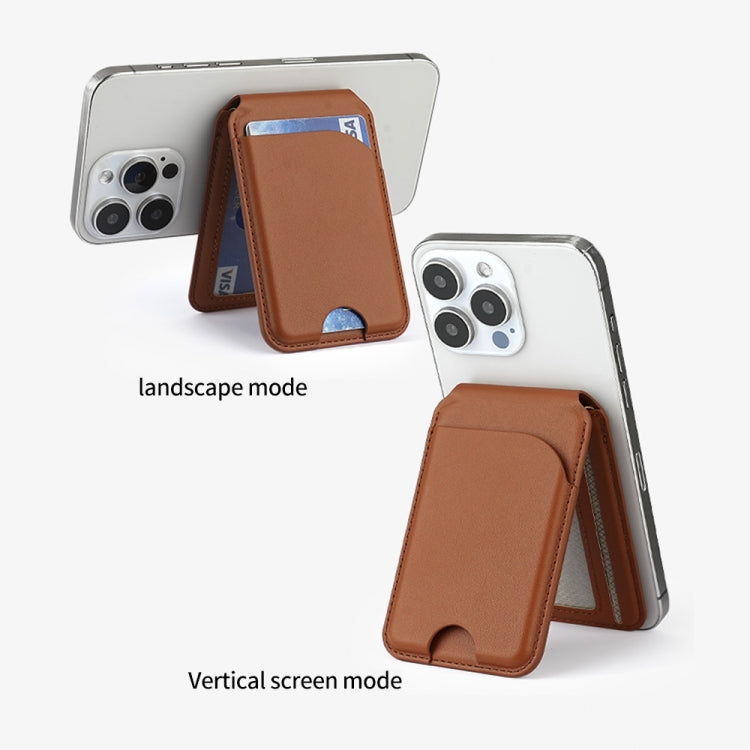 Phone Holder MagSafe Leather Card Bag, Two-fold Rotating