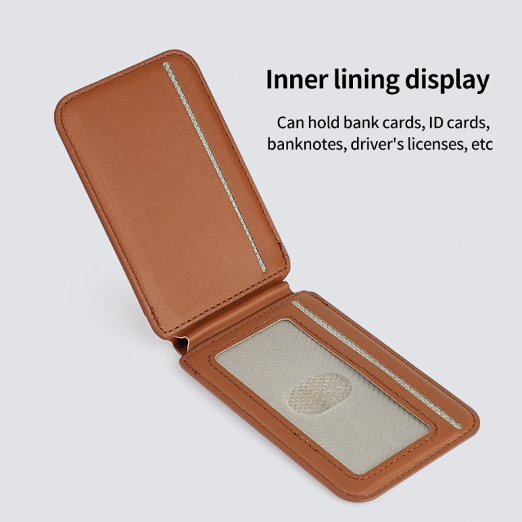 Phone Holder MagSafe Leather Card Bag, Two-fold Rotating