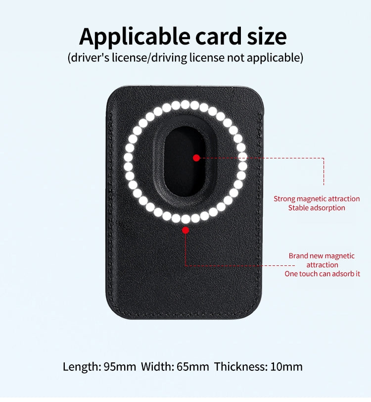 Two Card Slots MagSafe Magnetic Leather Card Bag — view 21