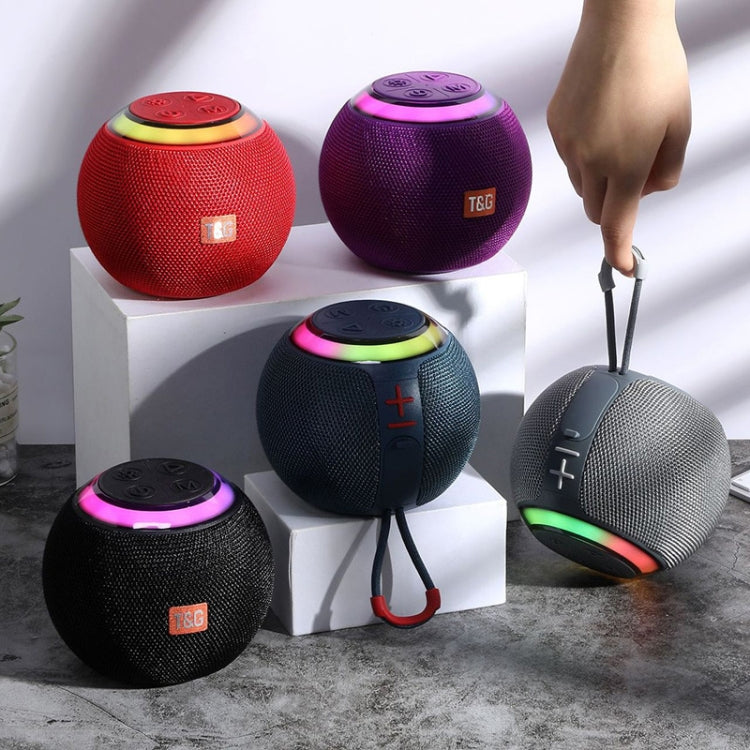 T&G TG683 Mini Portable Outdoor Wireless Bluetooth Speaker with LED Atmosphere Light — Red