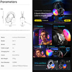 awei GM-11 Luminous Wired Headphones, Cable Length: 2m — White