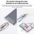 Type-C to Type-C Silicone Data Charging Cable Crossbody Phone Long Lanyard