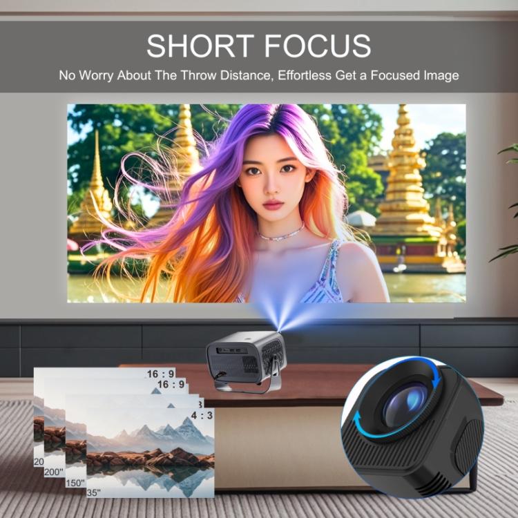 A10 Plus 1280 x 720P 200ANSI Amlogic H713 CPU Android 11.0 Smart Projector — view 6