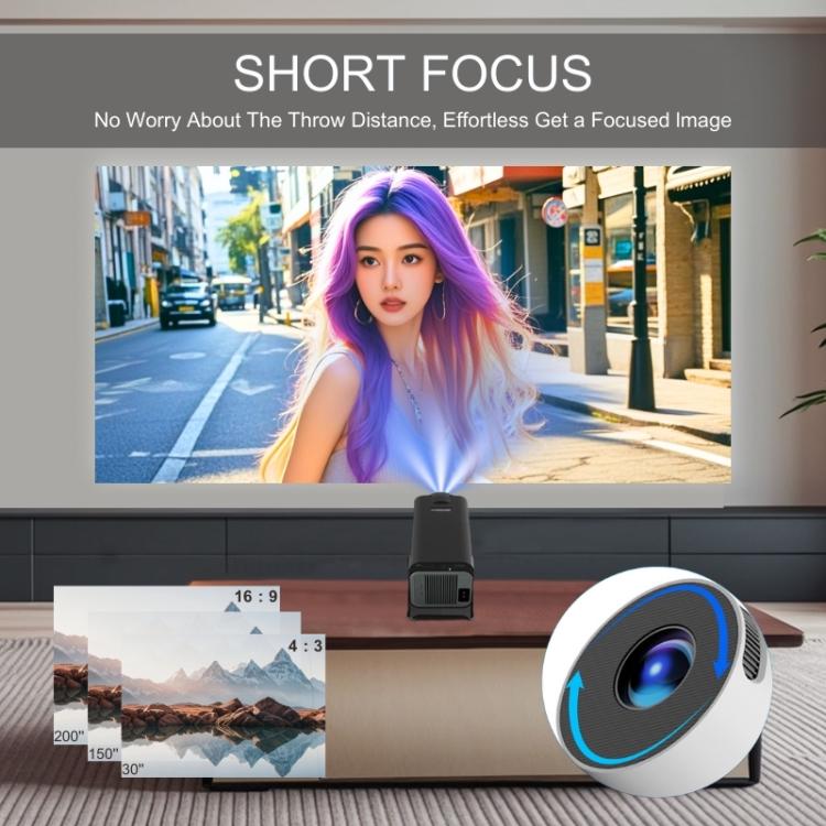 M10 Plus 1280 x 720P 200ANSI Amlogic H713 CPU Android 11 Smart Projector with Bracket — view 7