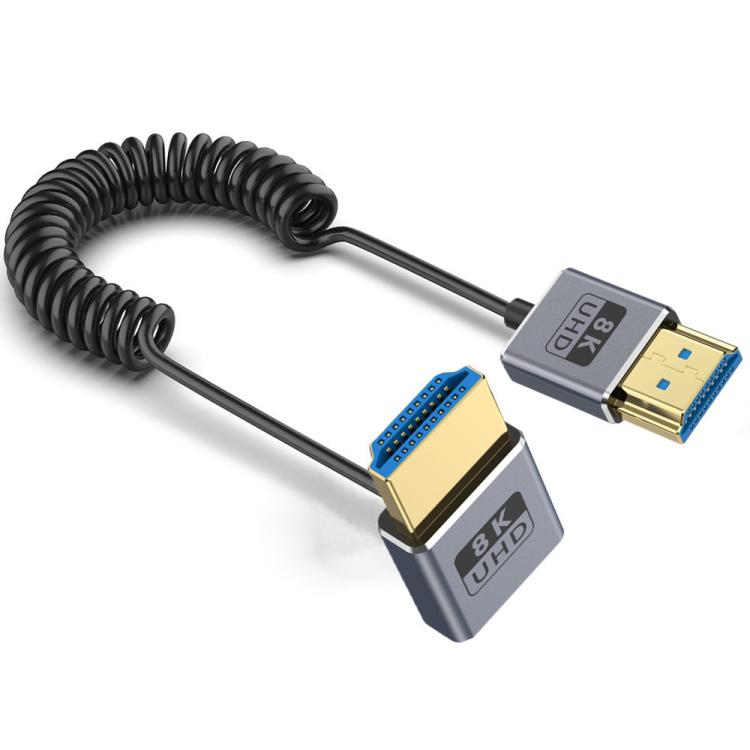 0.7m Coiled Coaxial 8K 48Gbps HDMI 2.1 Cable