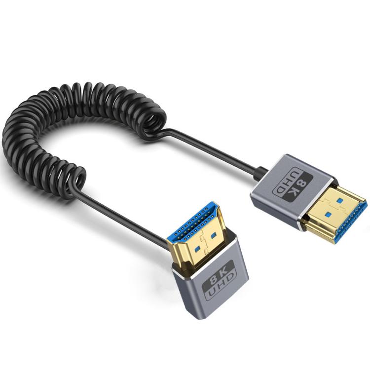 0.7m Coiled Coaxial 8K 48Gbps HDMI 2.1 Cable