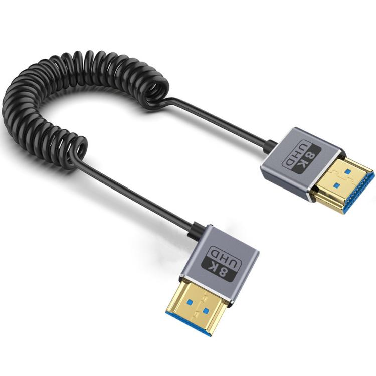 0.7m Coiled Coaxial 8K 48Gbps HDMI 2.1 Cable