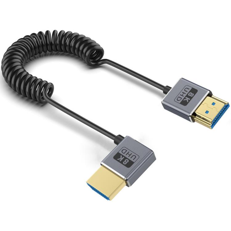 0.7m Coiled Coaxial 8K 48Gbps HDMI 2.1 Cable
