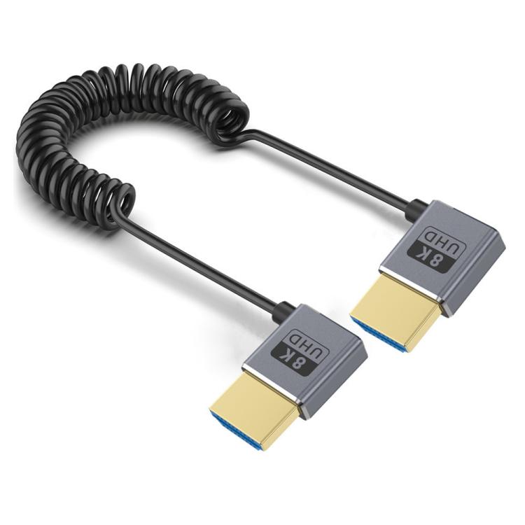 0.7m Coiled Coaxial 8K 48Gbps HDMI 2.1 Cable