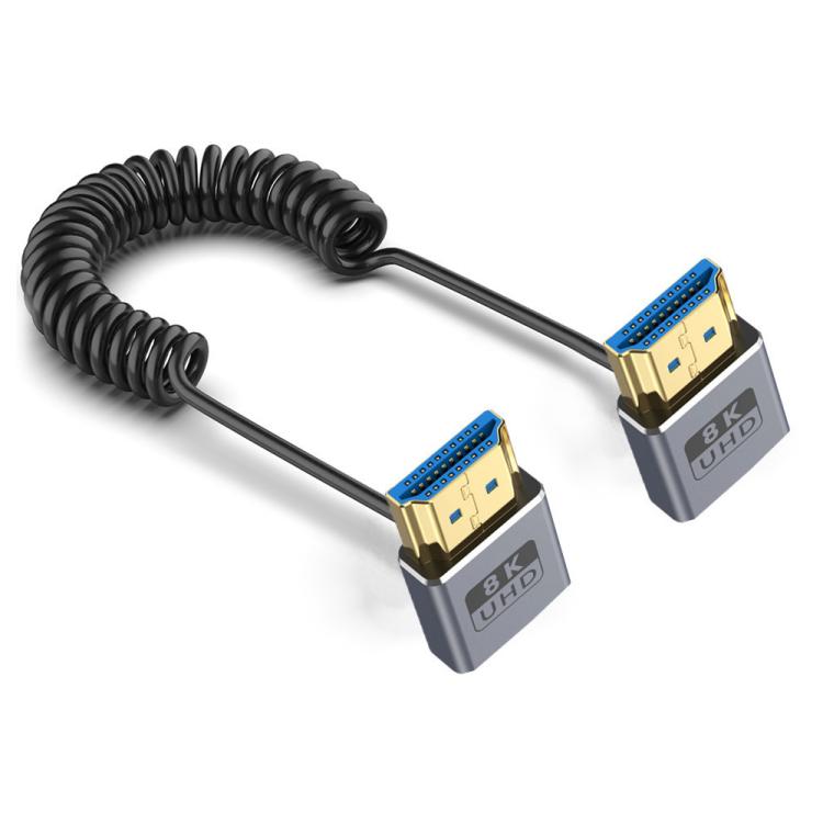 0.7m Coiled Coaxial 8K 48Gbps HDMI 2.1 Cable