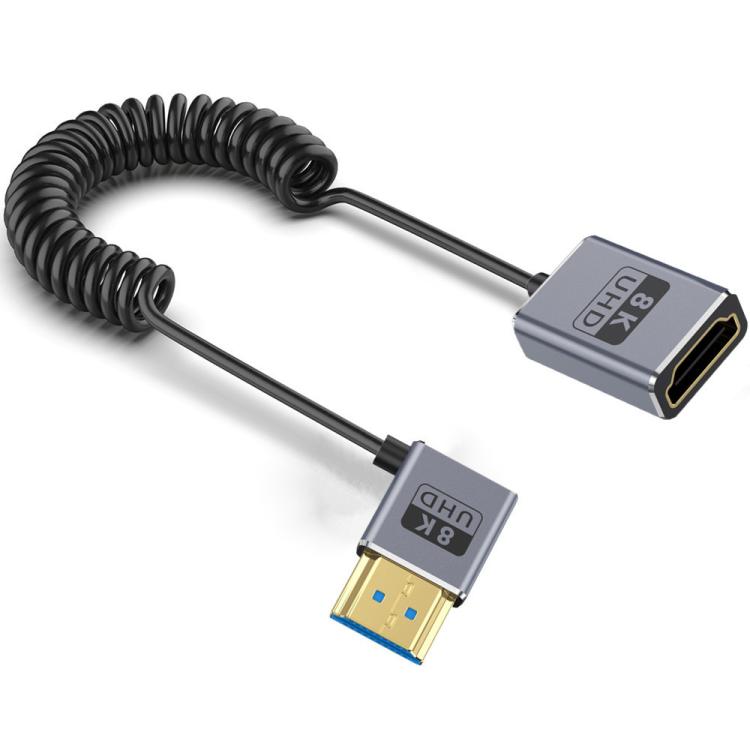 0.7m Coiled Coaxial 8K 48Gbps HDMI 2.1 Cable
