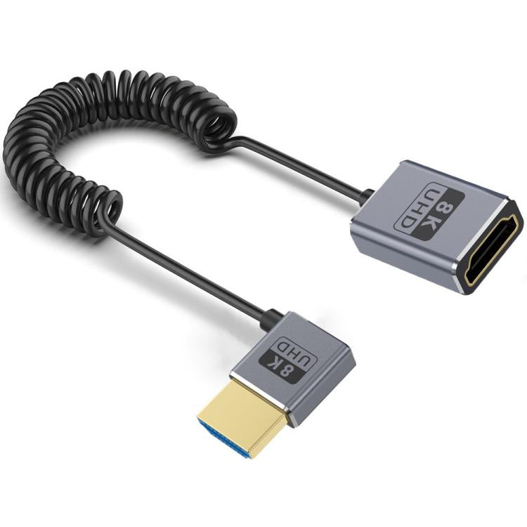 0.7m Coiled Coaxial 8K 48Gbps HDMI 2.1 Cable