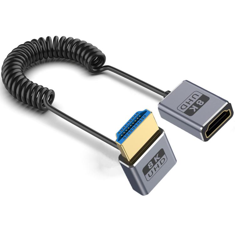 0.7m Coiled Coaxial 8K 48Gbps HDMI 2.1 Cable