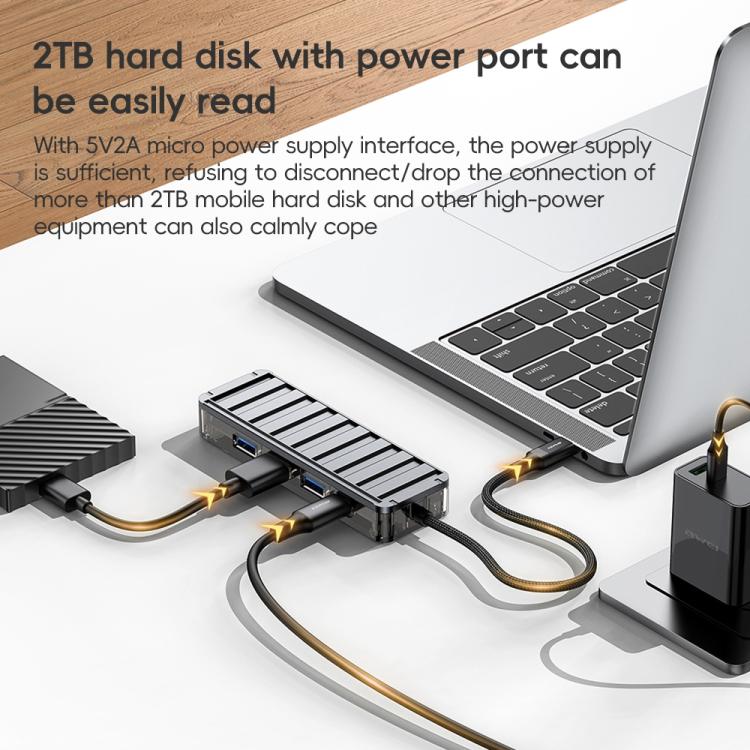awei HUB-1 Multi-function 4 in 1 Type-C to USB 3.0 x 4 HUB Adapter — view 5