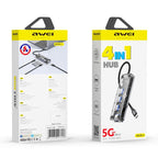 awei HUB-1 Multi-function 4 in 1 Type-C to USB 3.0 x 4 HUB Adapter — view 9