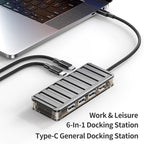 awei HUB-2 Multi-function 6 in 1 Type-C HUB Adapter — HUB-2