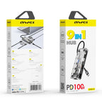 awei HUB-3 Multi-function 9 in 1 Type-C HUB Adapter — view 8