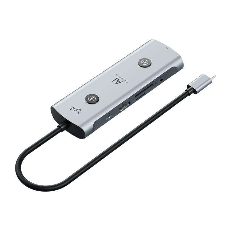 YCE V172 12 in 1 USB-C / Type-C HUB Adapter AI Docking Station — Grey