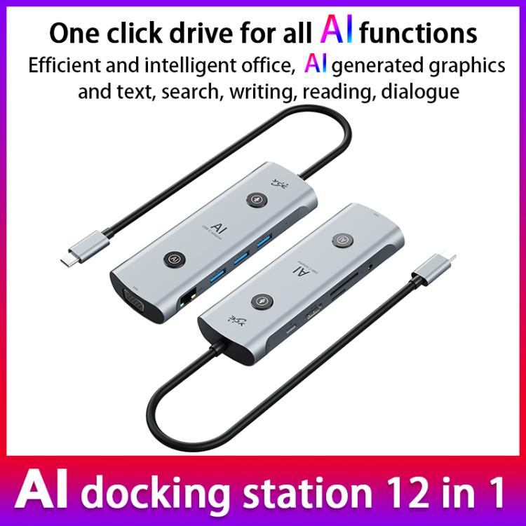 YCE V172 12 in 1 USB-C / Type-C HUB Adapter AI Docking Station — view 5