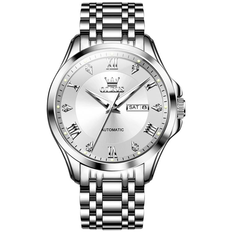 OLEVS 6702 Men Waterproof Luminous Dual Calendar Mechanical Watch