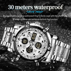 OLEVS 1106 Men Luminous Waterproof Smart Electronic Watch — Blue