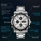 OLEVS 1106 Men Luminous Waterproof Smart Electronic Watch — Black