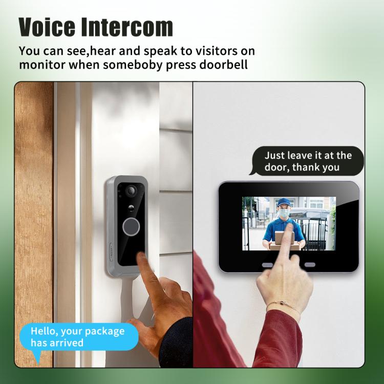 SY-30 4 inch PIR Night Vision 2.4G Video Intercom Doorbell — view 6
