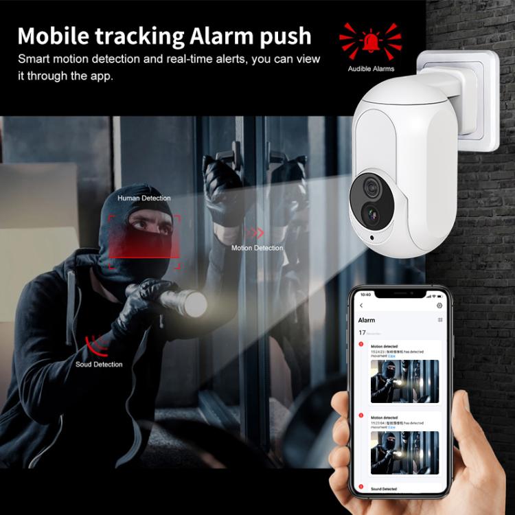 Home Socket Type WiFi Surveillance Camera Support Night Vision & Two-way Intercom