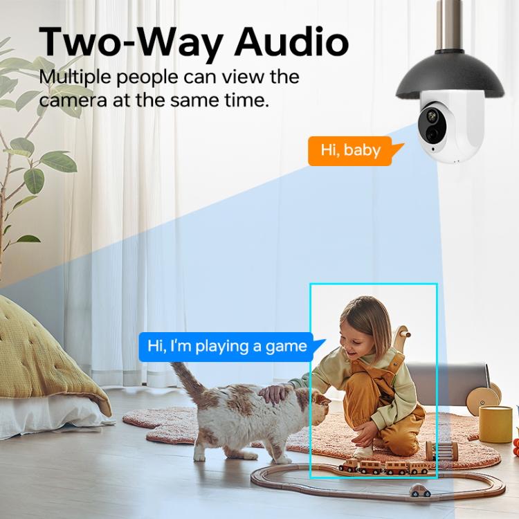 1080P Bulb Type WiFi Surveillance Camera Support Night Vision & Two-way Intercom & Motion Detection