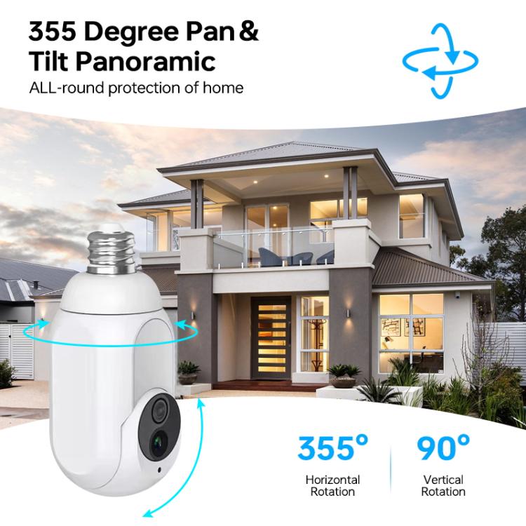 1080P Bulb Type WiFi Surveillance Camera Support Night Vision & Two-way Intercom & Motion Detection