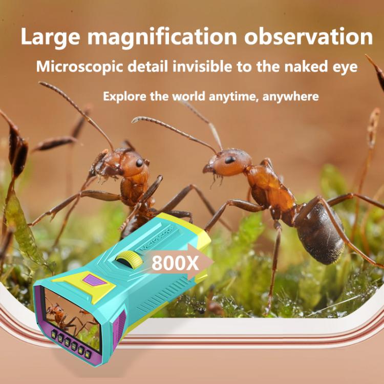 X1 3 inch HD Screen 800X Magnification Kids Microscope