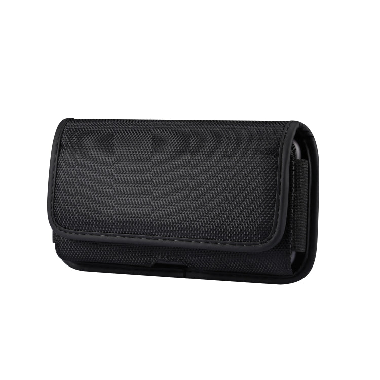 Durable Oxford Cloth Horizontal Plate Hanging Waist Phone Waist Pack Leather Case with Card Slot, Suitable for 5.5-6.7 inch Smartphones