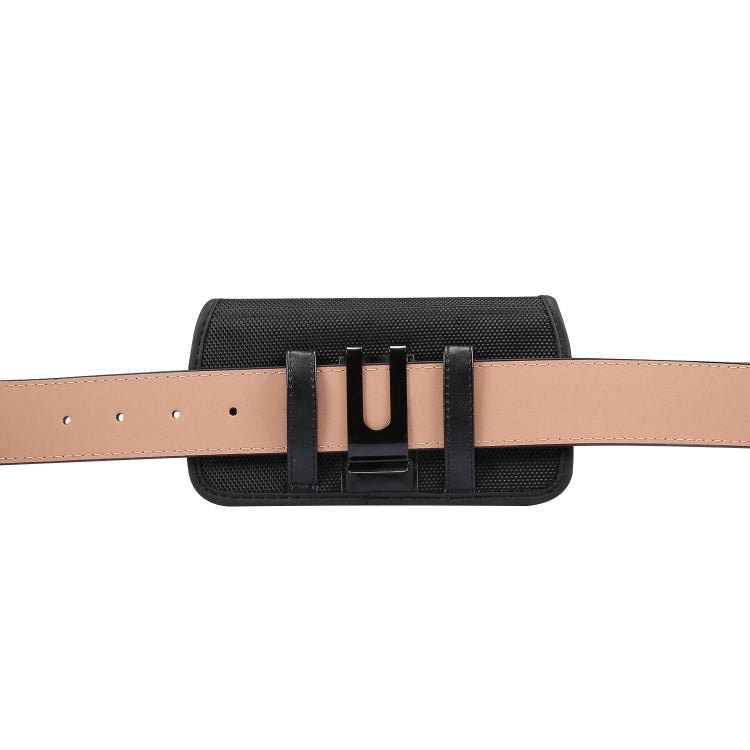 Durable Oxford Cloth Horizontal Plate Hanging Waist Phone Waist Pack Leather Case with Card Slot, Suitable for 5.5-6.7 inch Smartphones