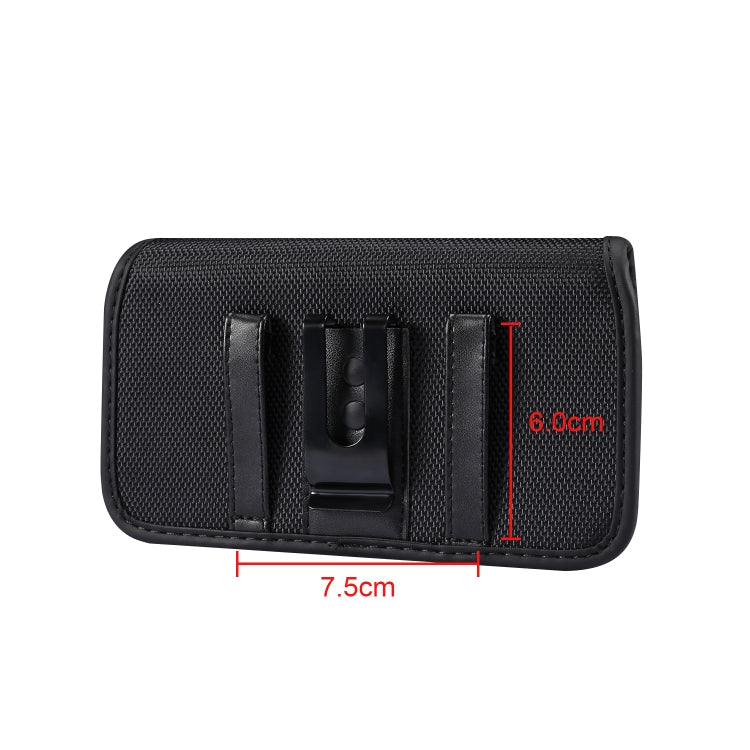 Durable Oxford Cloth Horizontal Plate Hanging Waist Phone Waist Pack Leather Case with Card Slot, Suitable for 5.5-6.7 inch Smartphones