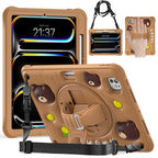 Bear Rotation Kickstand Silicone Hybrid PC Tablet Case