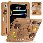 Bear Rotation Kickstand Silicone Hybrid PC Tablet Case