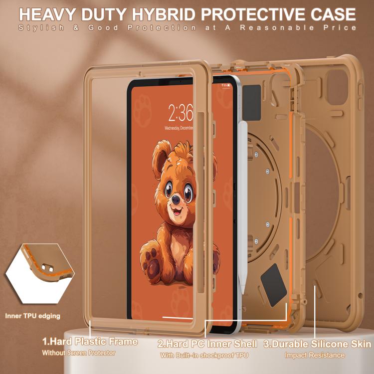 Bear Rotation Kickstand Silicone Hybrid PC Tablet Case