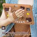 Bear Rotation Kickstand Silicone Hybrid PC Tablet Case