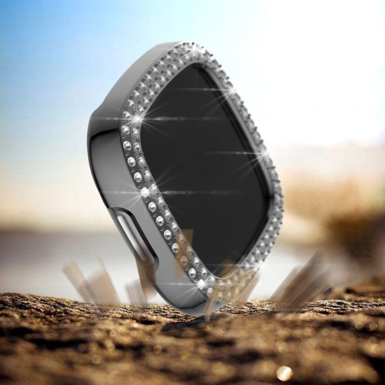 Double Row Plating Diamonds PC Protective Case — For Fitbit Versa 3 / Versa Sense
