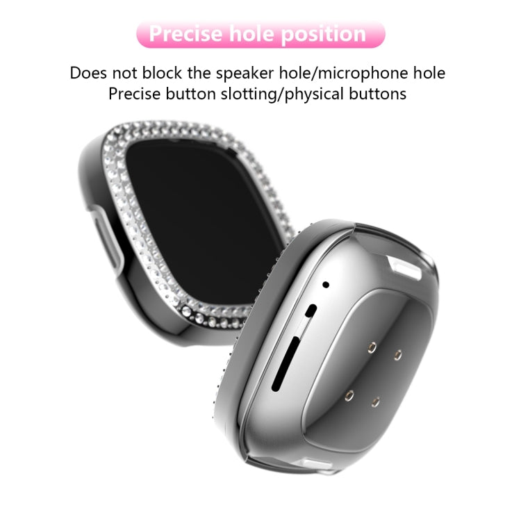 Double Row Plating Diamonds PC Protective Case — Transparent