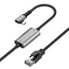 2m RJ45 to USB-C / Type-C Side Bend High Speed Network Card Ethernet Cable