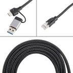 2m RJ45 to USB-C / Type-C Side Bend High Speed Network Card Ethernet Cable — view 3