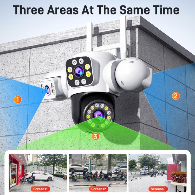 2MP HD 360 Degree Panorama 3 Lens IP66 Waterproof Wireless WiFi Camera