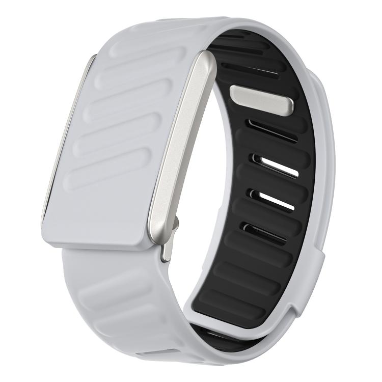 Silicone Sports Watch Band — Dark Grey+Orange