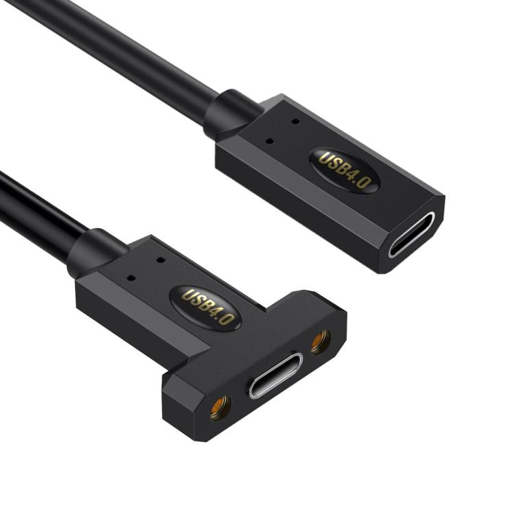 USB4 Type-C Female to Type-C Female Ear Screw Fixed Panel Extension Cable