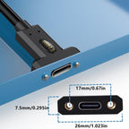 USB4 Type-C Female to Type-C Female Ear Screw Fixed Panel Extension Cable — 1m
